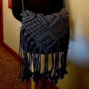 Navy Crochet Crossbody purse